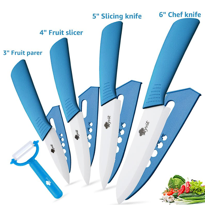 Kitchen Ceramic Knife Set with 3' 4' 5'6' Inch - China Knife Set